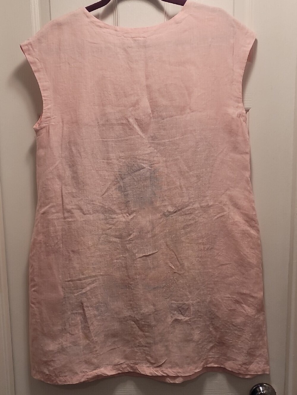 Sister Mary Embroidered Pink Floral Tunic Linen Dress Sz Small - Picture 5 of 6